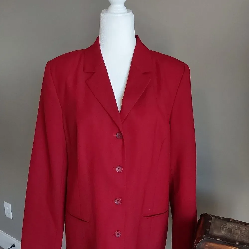 Norton McNaughton View Wool Jacket/Blazer Sz 12 Red
